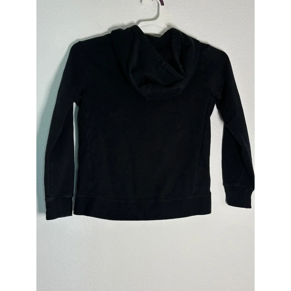 Nike Girls‎ Small Black Leopard Print Logo Fleece Hoodie Pullover Sweatshirt